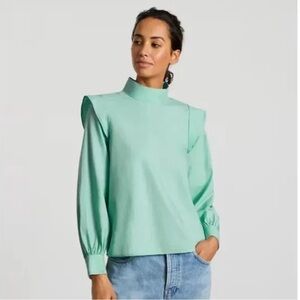 Everlane Top 10 Ruffle Green
